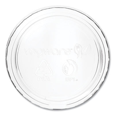 Portion Pot Lids, Fits Vegware 2 Oz To 4 Oz Portion Pots, Plastic, Clear, 2,000/Carton