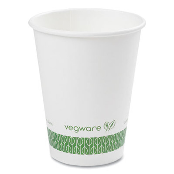 89-Series Hot Cup, 12 Oz, Paper, White/Green, 1,000/Carton