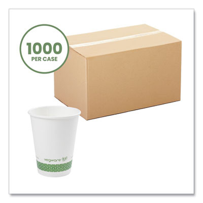 89-Series Hot Cup, 12 Oz, Paper, White/Green, 1,000/Carton