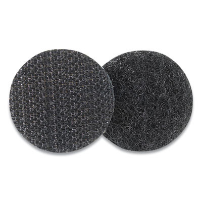 Sticky-Back Fasteners, Removable Adhesive, 0.75" Dia, Black, 200/Box