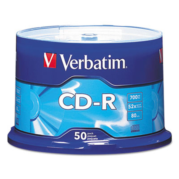 Cd-R Recordable Disc, 700 Mb/80Min, 52x, Spindle, Silver, 50/Pack