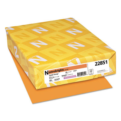 Color Cardstock, 65 Lb Cover Weight, 8.5 x 11, Cosmic Orange, 250/Pack