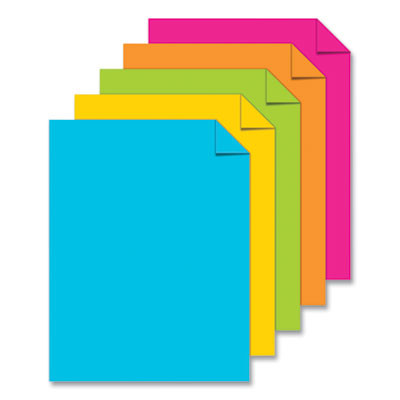 Color Cardstock, 65 Lb Cover Weight, 8.5 x 11, Assorted Bright Colors, 50/Pack