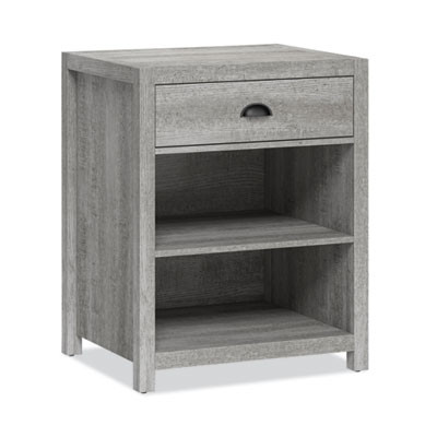 Fallbrook Printer Stand, Engineered Wood, 3 Shelves, 1 Drawer, 50 Lb Capacity, 24" x 20" x 30.25", Smoked Ash