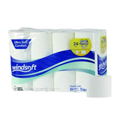 Premium Bath Tissue, Septic Safe, 2-Ply, White, 284 Sheets/Roll, 24 Rolls/Carton