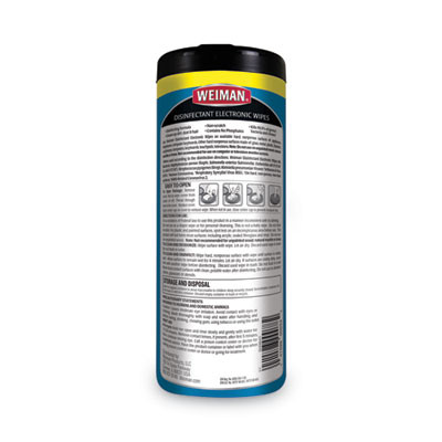 E-Tronic Wipes, 1-Ply, 7 x 8, White, 30/Canister, 4 Canisters/Carton