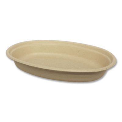 Fiber Bowls, Burrito Bowl, 32 Oz, 9.7 x 5.3 x 1.6, Natural, Paper, 300/Carton