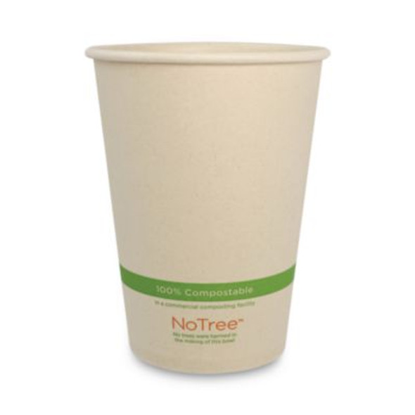 No Tree Paper Bowls, 32 Oz, 4.4" Diameter x 5.8" h, Natural, Sugarcane, 500/Carton