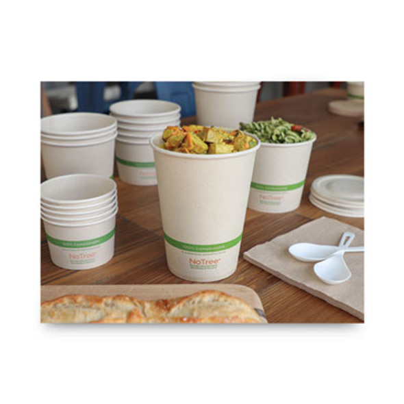 No Tree Paper Bowls, 32 Oz, 4.4" Diameter x 5.8" h, Natural, Sugarcane, 500/Carton