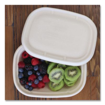 Fiber Lids For Fiber Containers, 8.9 x 6.9 x 0.4, Natural, Paper, 400/Carton