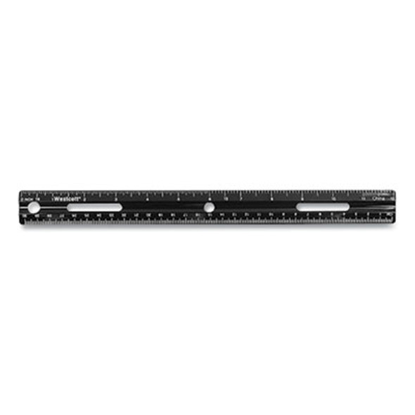 Kleenearth Recycled Ruler, Standard/Metric, 12" Long, Plastic, Black