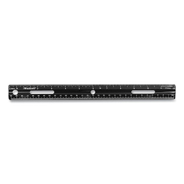 Kleenearth Recycled Ruler, Standard/Metric, 12" Long, Plastic, Black
