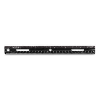Kleenearth Recycled Ruler, Standard/Metric, 12" Long, Plastic, Black