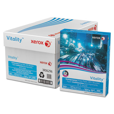 Vitality 30% Recycled Multipurpose Paper, 92 Bright, 20 Lb Bond Weight, 8.5 x 11, White, 500/Ream