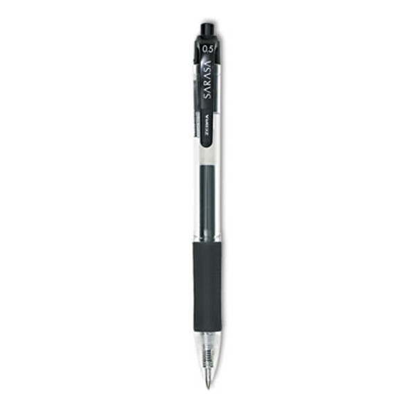 Sarasa Dry Gel X20 Gel Pen, Retractable, Fine 0.5 Mm, Black Ink, Clear/Black Barrel, 12/Pack