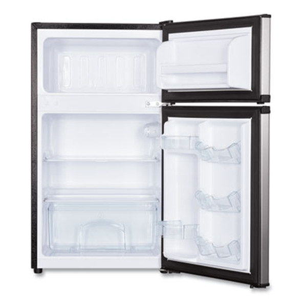 Counter-Height  3.1 Cu. Ft. Two-Door Refrigerator/Freezer, Black/Stainless Steel