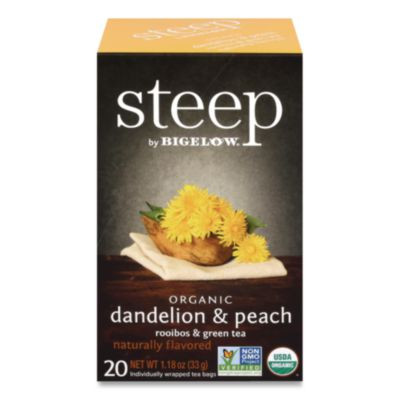 Steep Tea, Dandelion And Peach, 1.18 Oz Tea Bag, 20/Box