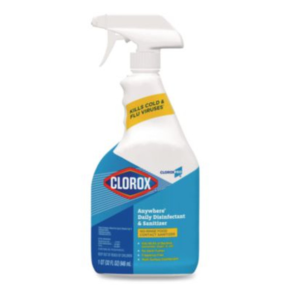 Cloroxpro Anywhere Daily Disinfectant And Sanitizer, Unscented, 32 Oz Spray Bottle