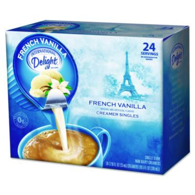 Flavored Liquid Non-Dairy Coffee Creamer, French Vanilla, 0.44 Oz Mini Cups, 24/Box
