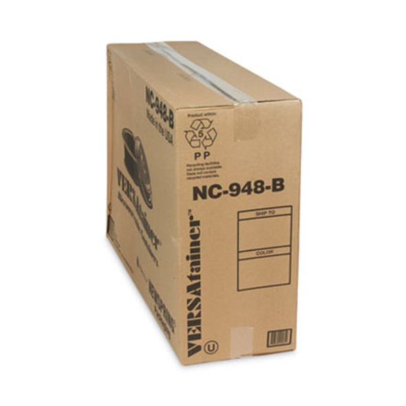 Newspring Versatainer Microwavable Containers, Vented Lid, 48 Oz, 9" Diameter, Black/Clear, Plastic, 150/Carton