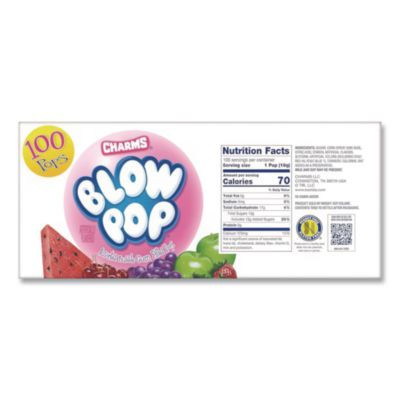 Blow Pops, 0.8 Oz, Assorted Fruity Flavors, 100/Box