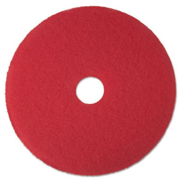 Low-Speed Buffer Floor Pads 5100, 16" Diameter, Red, 5/Carton