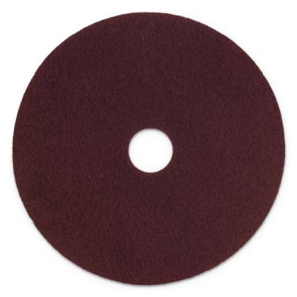 Surface Preparation Pad Plus, 17" Diameter, Maroon, 5/Carton