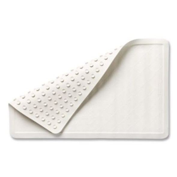 Safti-Grip Bath Mats, White Textured Surface, Suction-Cup Backing, 14" x 22.5", 12/Carton