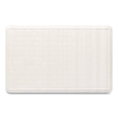 Safti-Grip Bath Mats, White Textured Surface, Suction-Cup Backing, 14" x 22.5", 12/Carton