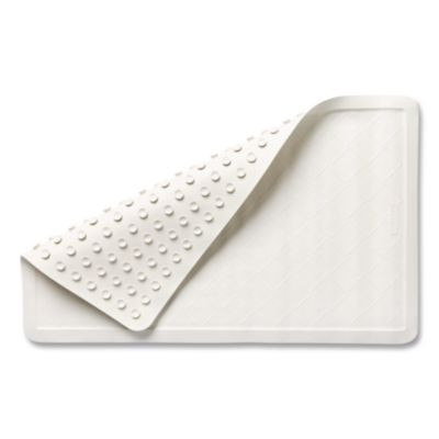 Safti-Grip Bath Mats, White Textured Surface, Suction-Cup Backing, 14" x 22.5", 12/Carton