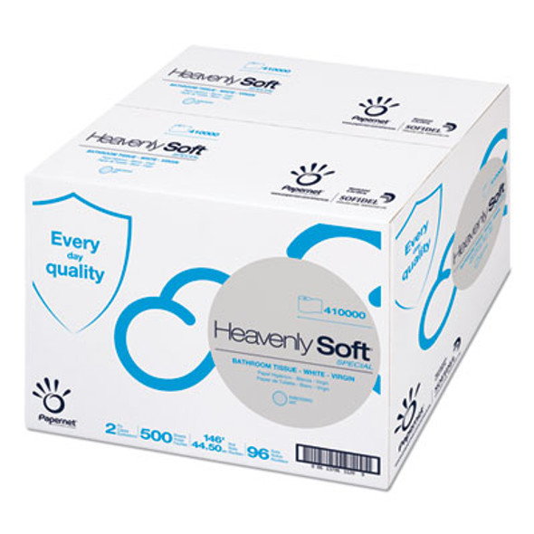 Heavenly Soft Toilet Tissue, Septic Safe, 2-Ply, White, 500 Sheets/Roll, 96 Rolls/Carton