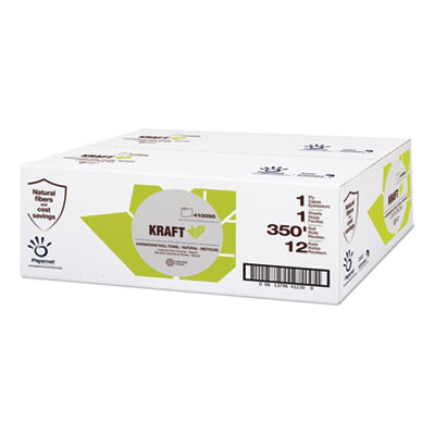 Kraft Tech Hardwound Paper Towel, Kraft, 1-Ply, 5.5 x 5.5, Brown, 350 Ft/Roll, 12 Rolls/Carton