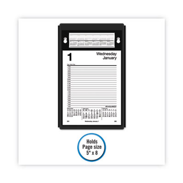 Base For 5" x 8 Tear-Off Daily Desk Calendar, 2 Posts, 5" x 8", Black