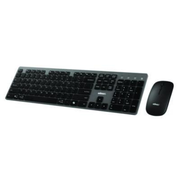 Wkb-7300 Wireless Keyboard And Mouse, 2.4 Ghz Frequency/30 Ft Wireless Range, Gray/Black