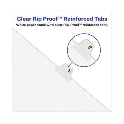 Avery-Style Preprinted Legal Side Tab Divider, 26-Tab, Exhibit F, 11 x 8.5, White, 25/Pack, (1376)