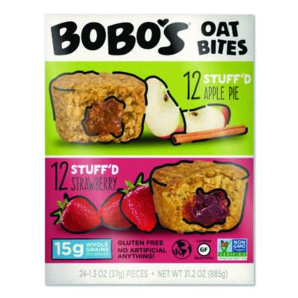 Stuff'D Apple Pie/Strawberry Oat Bites, 1.3 Oz Individually Wrapped, 24/Carton