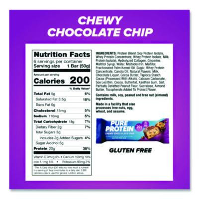 Pure Protein Bar, Chewy Chocolate Chip, 1.76 Oz Bar, 6/Box
