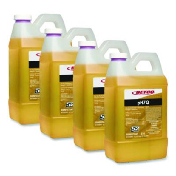 Ph7Q Fastdraw Neutral Disinfectant, Pleasant Lemon Scent, 2 L Bottle, 4/Carton