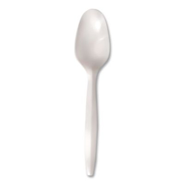 Mediumweight Polypropylene Cutlery, Spoon, Plastic, White, 1,000/Carton