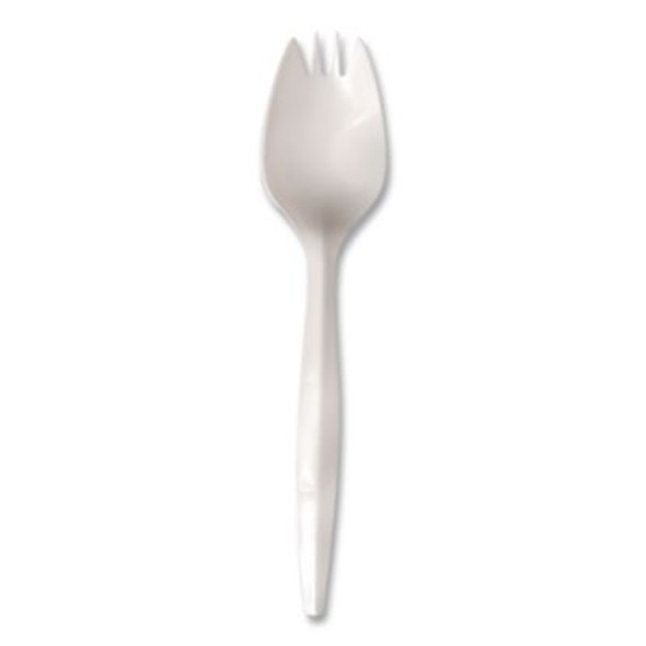 Mediumweight Polypropylene Cutlery, Spork, Plastic, White, 1,000/Carton