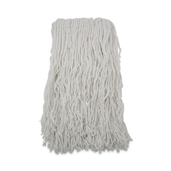 Cut-End Wet Mop Heads, Rayon, White, 12/Carton