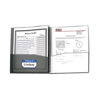 Eight-Pocket Portfolio, Polypropylene, 8.5 X 11, Smoke/Smoke