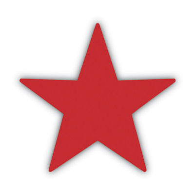 Pre-Inked Round Stamp With Microban, Star, 0.63" Dia, Red