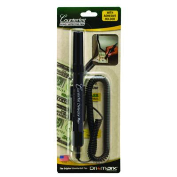 Smart Money Counter Pen For Usd,  Includes Coiled Cable And Self-Adhesive Counter Mount, Black