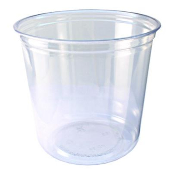 Recycleware Round Deli Container, 24 Oz, 4.6" Diameter x 3.6" h, Clear, Plastic, 500/Carton