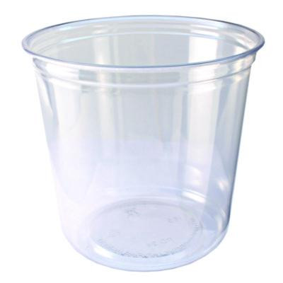 Recycleware Round Deli Container, 24 Oz, 4.6" Diameter x 3.6" h, Clear, Plastic, 500/Carton