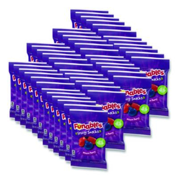 Funables Fruity Snacks, Mixed Berry, 2.5 Oz Bag, 48/Carton
