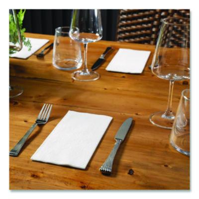 Dinner Napkins, 17 x 17, White, 1/8 Fold, 300/Carton