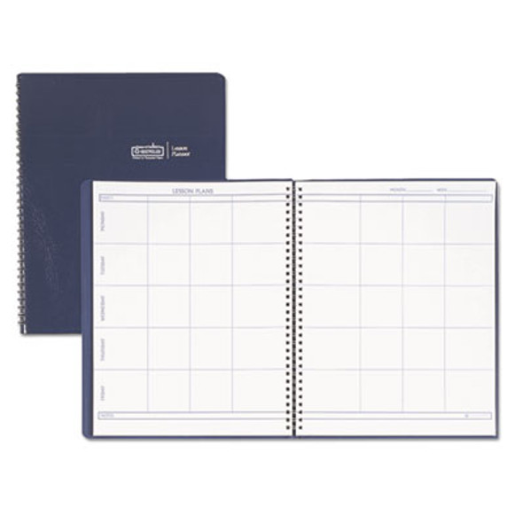 Recycled Lesson Plan Book, Weekly, 8 Classes, Blue Cover, 11 x 8.5 Sheets, 41-Week Span