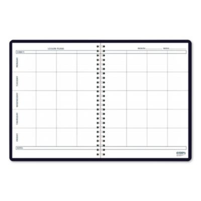 Recycled Lesson Plan Book, Weekly, 8 Classes, Blue Cover, 11 x 8.5 Sheets, 41-Week Span